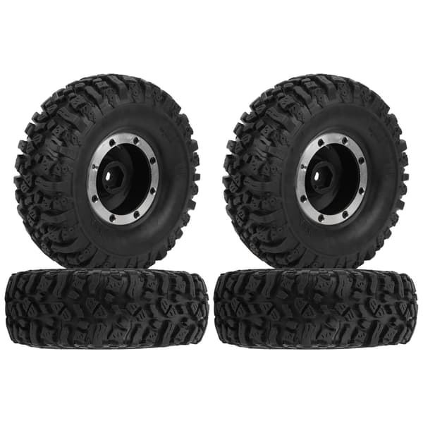 4 stk. 1,9 tommer RC Crawler-hjul med aluminiumslegeringsnav til 1/10 RC Crawler, sort