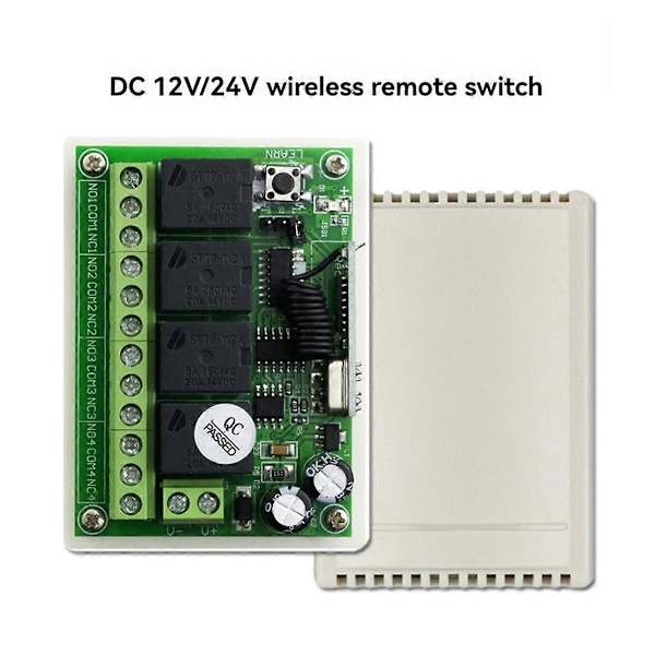 433MHz 12V 24V Relæmodul Modtager+200M Rækkevidde Sender RF