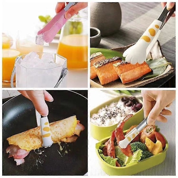 1 stk. sett med kattetang kjøkkenmatlagings tang 24cm katteklo-formet mattang kjøkkentilbehør for matlaging av kaker, desserter, fruktsalat, sukker, ba