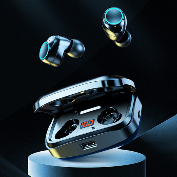 Trådlösa hörlurar Binaural In Ear Low Latency ABS Bluetooth 5.0 Version Headset för underhållning Telefonsamtal Svart