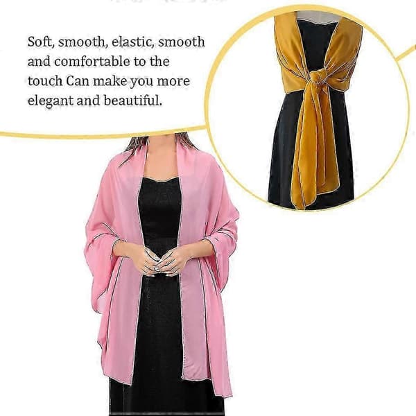 Chiffon Shawl Wrap for Wedding & Party Bridal Accessories Lightweight Decorative Scarf Cape Ginger