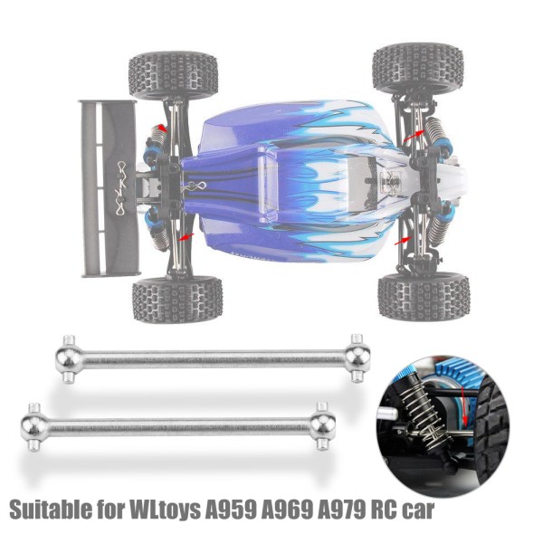 2st metalluppgraderingstillbehör hundbens drivaxel för WLtoys A959 A969 A979 RC-bil