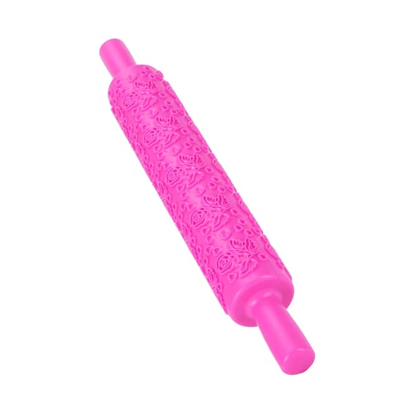 Kjevle i plast med preget mønster for kaker, kjeks, bakverk og kakepynt – Rose