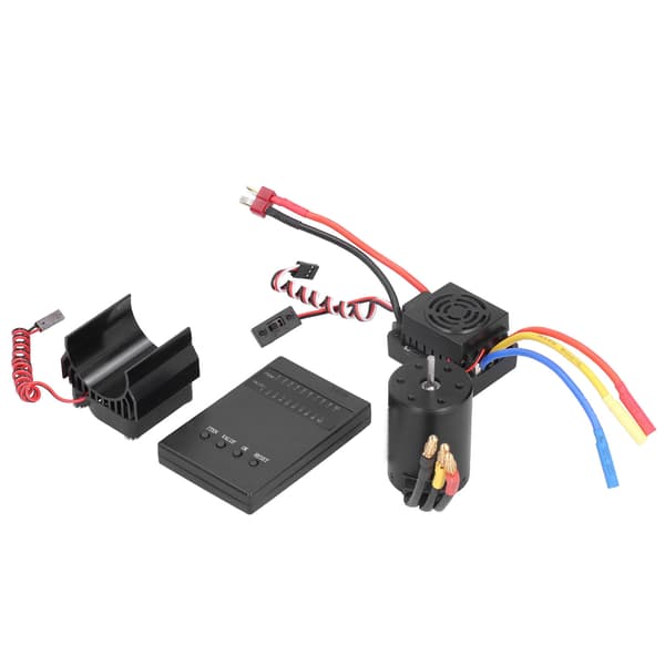 3650 4300KV Borstlös Motor 60A ESC Programkort Motor Kylfläns Set för 1/10 RC Bil