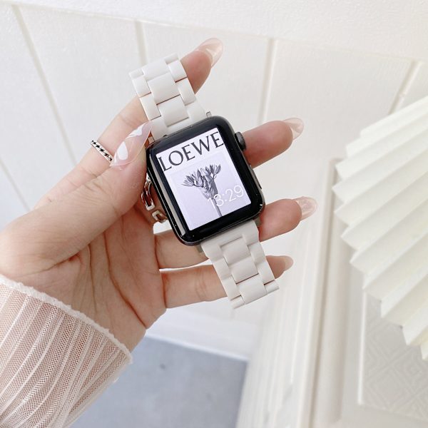 PC-klockarmband Replacment Smartwatch-remmar med metallspänne för Iwatch 1 2 3 4 5 6 7 Se Vit 38 40 41mm