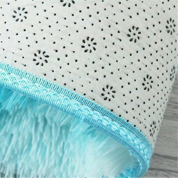 Isgrå Grusmatta, Hög Lugg, Lång Lugg, Batikfärgad Rund Dekoration, Halkfri, Tvättbar Golvmatta för Vardagsrum, Grus Fluffigt Sovrum, 80cm, Ljus