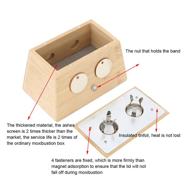 2 huller bambus Moxa Moxibustion Box Moxa Roller Stick Holder Moxibustion Tool