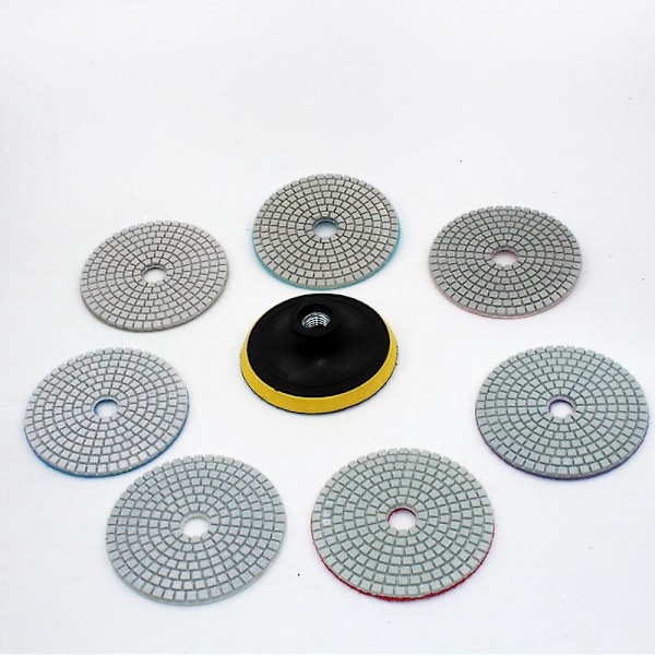 16 stk. Diamantpoleringsskive, 4 tommer, Granitt Marmor Polering med Pads, 50-10000