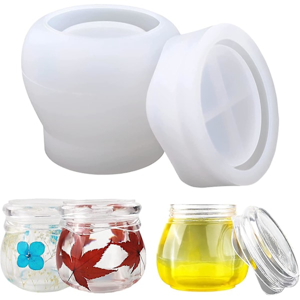 Flaske Resin Form, Pudding Glas Silikone Resin Form, Resin Glas Form Med Låg Til DIY Opbevaringsflasker Organiseringsbeholder, Resin Epoxy Støbehåndværk