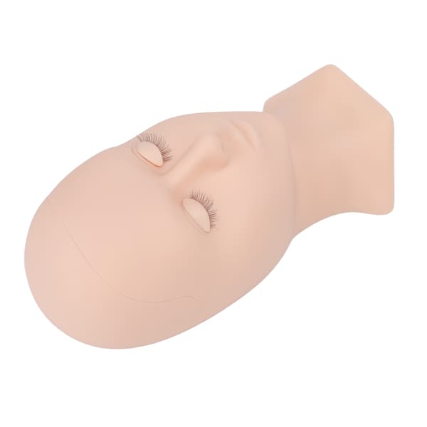 Øyenvippeforlengelse Mannequin Hode Avtakbare Øyelokk Høy Simulering Silikon Vippetrening Øvelseshode Rosa