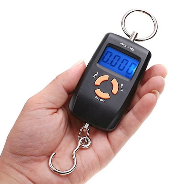 Mini-tasku LCD digitaalinen riippuva vaakakokoelma matkatavaralle, kalastukselle ja muuhun - 45 kg kapasiteetti