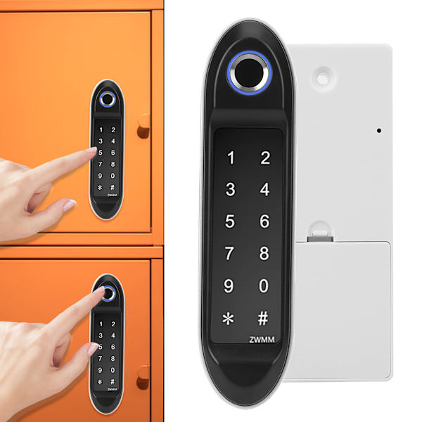 Intelligent lås lösenord Biometriskt fingeravtryck Lås upp Säkerhet för garderob Arkivskåp Silver