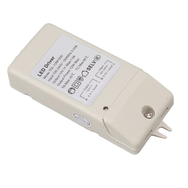 12W DC 12V 1A LED-driver LED konstantstrømdrift strømforsyning for LED-stripe lys AC 100‑240V TDL 12M1000
