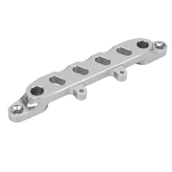 1/6 SCX6 RC-bilens främre karossstödram CNC-bearbetning Aluminiumlegering Främre karosskalfäste för 1/6 SCX6 RC-bil för LER Silver