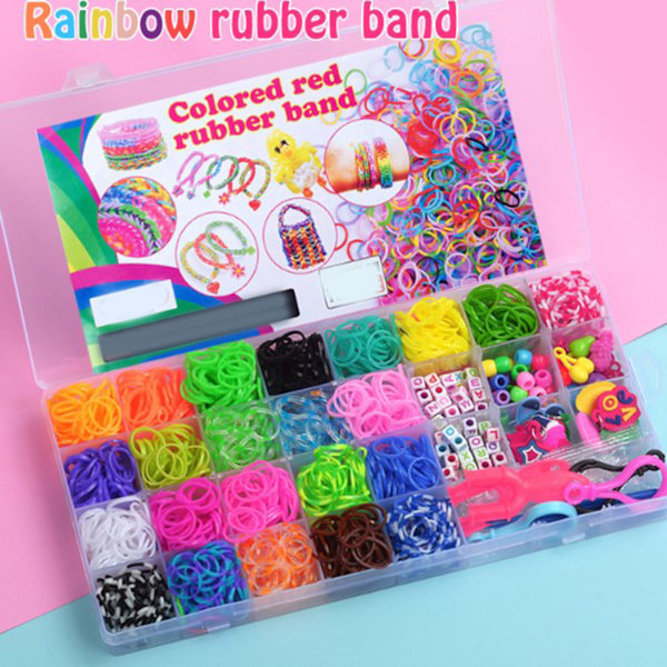 32 rutnät gummiband påfyllningskit DIY armband gör ljusa färger påfyllningskit armband