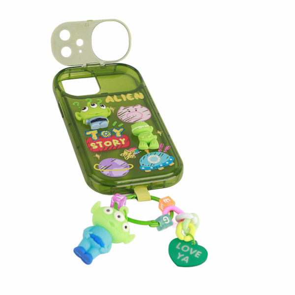 Phone case Silikoni Pehmeä peilijalusta Kirkas print Phone case nauhalla IOS Vihreä IOS 12:lle