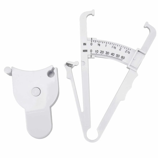 Skin Fat Caliper Press Typ Clip Clear Scales Hög noggrannhet mm tum Kroppsmått Tejp Vit