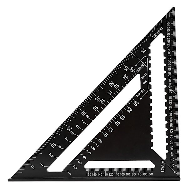 12 tommer aluminiumslegering trekantform firkantet lineal Precision Engineer Carpenter Måleværktøj