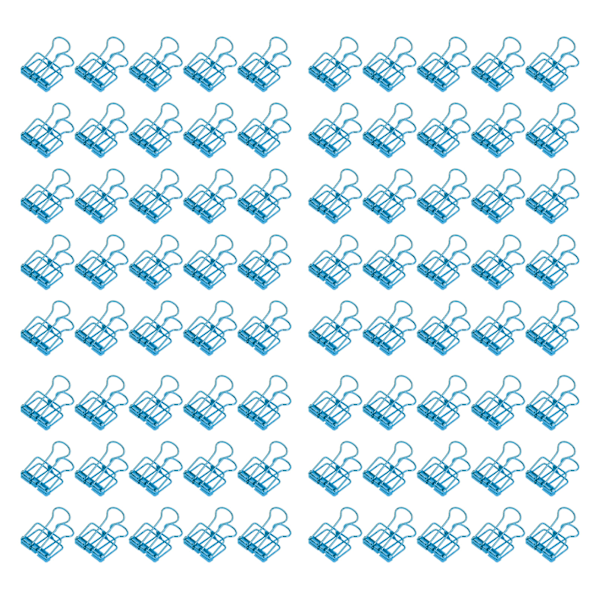 19mm 80 stk. Binderklips med sterk klemkraft, metall, hule haler, små binderklips, papir klemmer, kontorrekvisita, blå