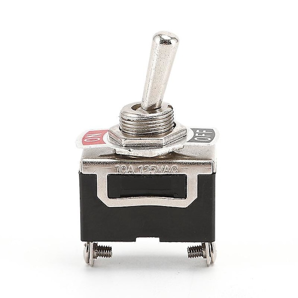 AC220V 20V PÅ/AV 2 Lägen 2 Stift Vippströmbrytare, för Bilinstrumentbräda (6-pack, Svart)