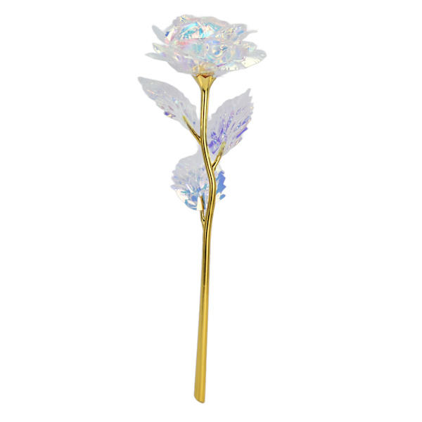 Romantisk konstgjord ros i guldfolie, färgglad ros, alla hjärtans dag, rosblomma för heminredning, bröllopspresent, dekoration