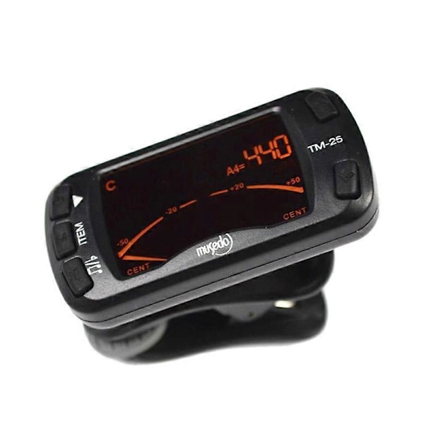 Tm-25 Clip-On Elektrisk Stemmer & Metronom Gitar Kromatisk
