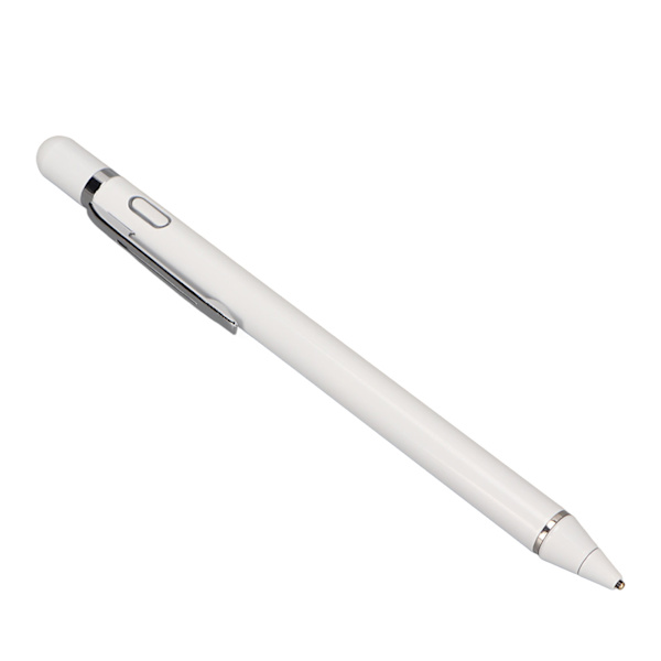 Stylus Pen Kobber Spids Aktiv Kapacitiv Fin Spids Touch Screen Digital Blyant med Klips til Tablet Hvid