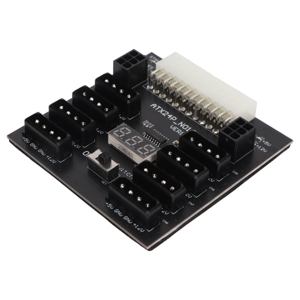 ATX PSU Power Board 5V 12V lähtö 24Pin - 8X 4Pin Plus 2X Voltage Indicator ATX Server Power Board for CHIA Mining