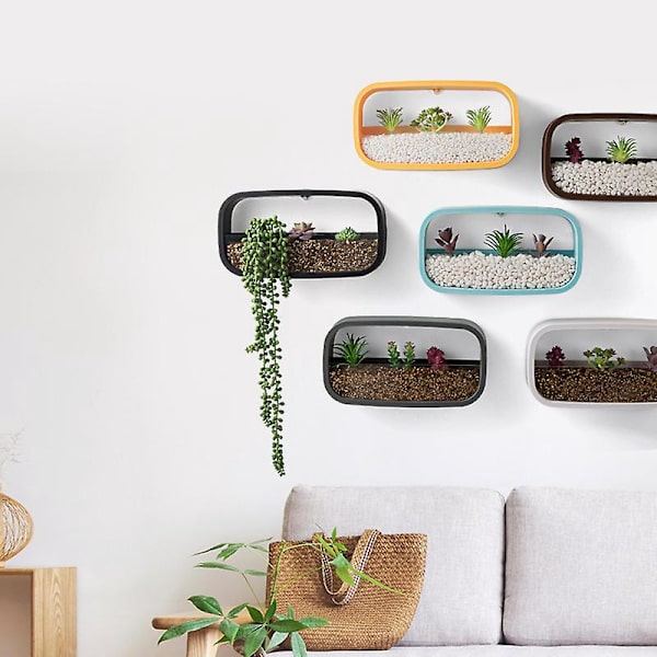 Ekovänlig väggkruka i plast för hemmet - Blå (30 cm x 15 cm x 6 cm)