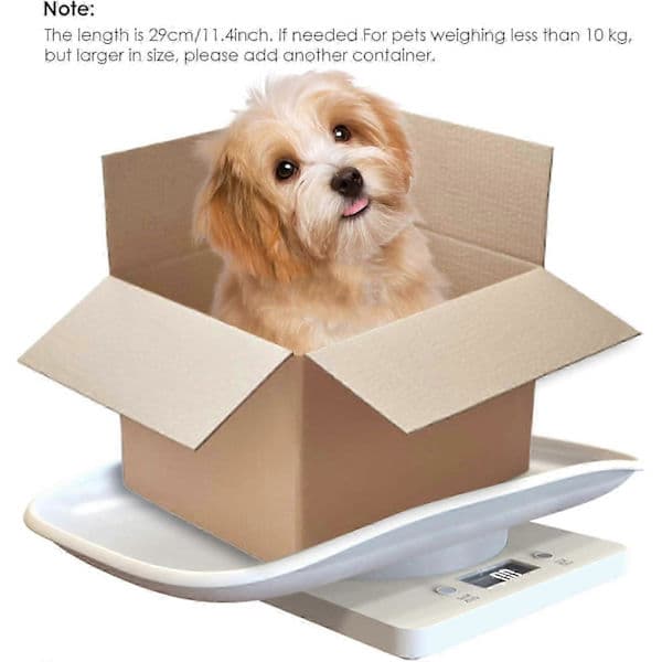 Digital kæledyrsvægt til hunde og katte op til 10 kg, multifunktionel digital vægt med LCD-display til kæledyr