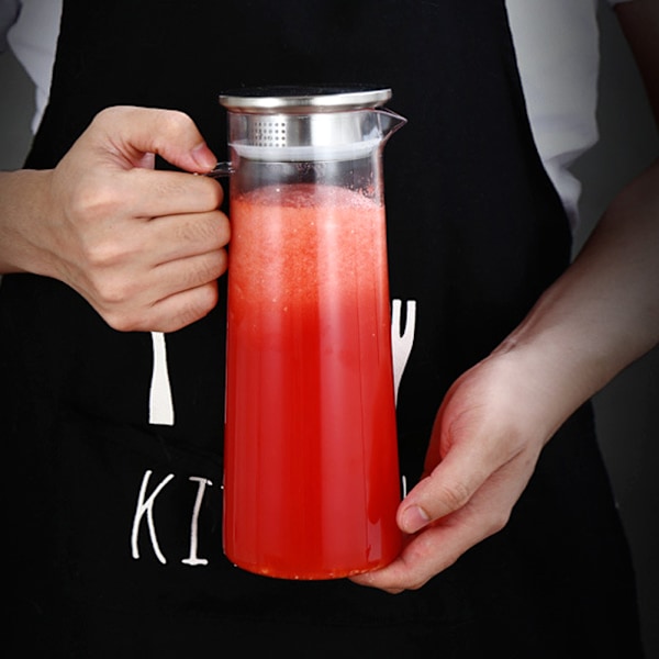 1,2L Akryl Transparent Juicepresser Kaldt Vann Mugge Krukke for Bar Hjemmebruk Rustfritt Stål Lokk