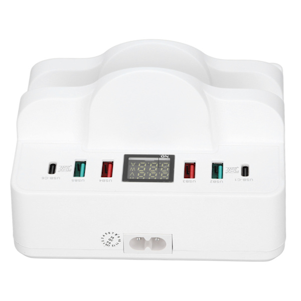 Trådlös laddningshubb USB-laddningsstation Dock QC3.0 PD Snabbladdning med display för flera enheter UK-kontakt 100‑240V