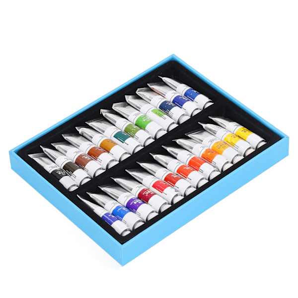 Akvarelmalingssæt 5ML Transparent Pigment Hurtigtørrende Genanvendelig Nem Blanding Høj Mætning Kunst Akvarel Sæt 24 Farver