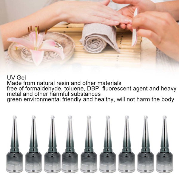 9 st 15 ml UV-gel nagellack långvarig DIY nagelkonst UV-gel för hem nagelsalong B57