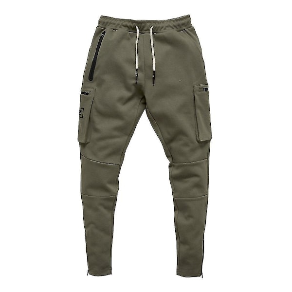 Herre Camouflage Sports Cargo Bukser med Lynlås, Ideel til Løb og Træning L army green 1