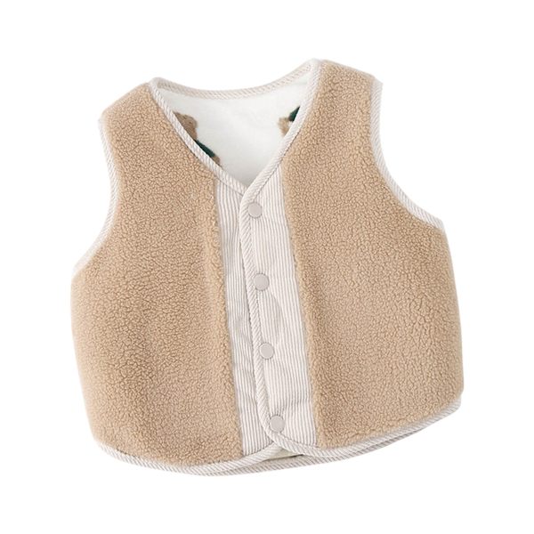 Børne Fuzzy Vest Dobbeltsidet Stil Vest Mode Alle Matchede Vinter Vest Jakke 100cm/39.4in