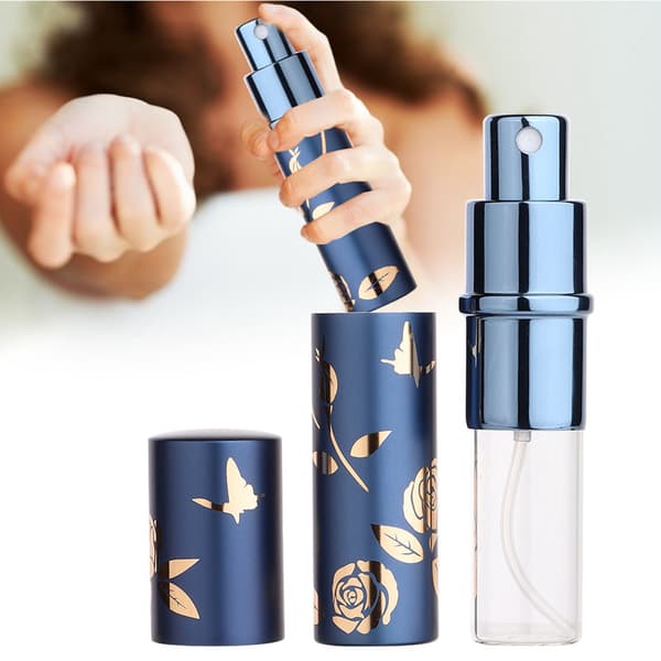 Bärbar Parfymflaska Aluminium Atomizer Tom Kosmetisk Sprayflaska 10ml (Blå)