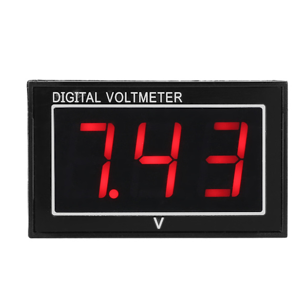 1 stk. Digital 0,56″ LED-display Vandtæt Voltmeter DC Spændingsmåler Panel (2,5-30V, Rød)