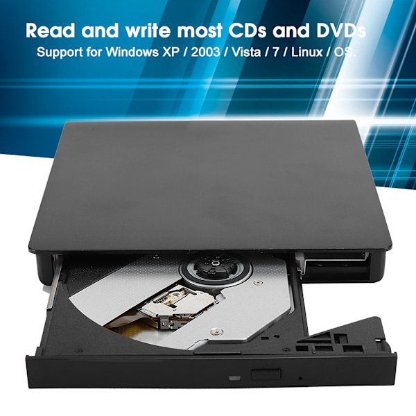 USB3.0 Extern brännbar optisk enhet DVD RW brännare borstad bärbar dator tillbehör för 8X / DVD ROM