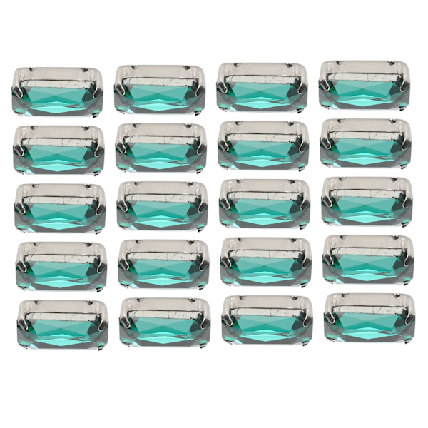 20 kpl DIY Claw Diamonds Häämekko Retro muoti askartelulasivaatekoristeet 13 x 18 mm smaragdinvihreä suorakulmio lasikynsi timantti