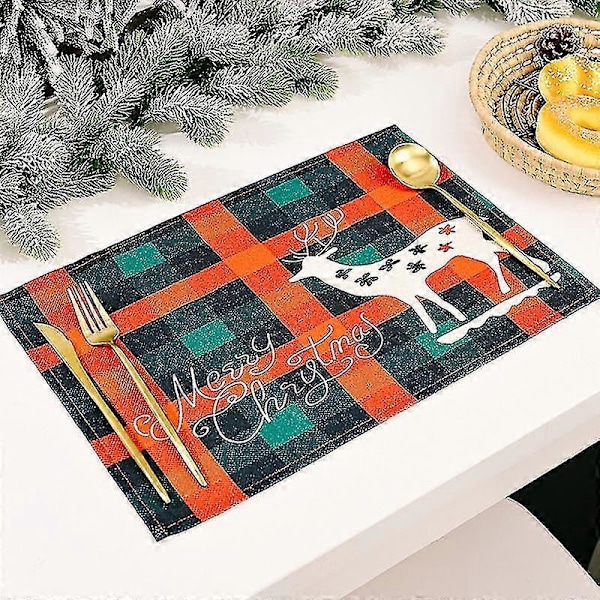 Julebordsmåtte Klassisk Plaid Design Dekorativ Rektangulær