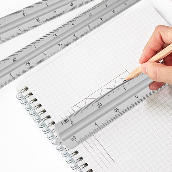 30 cm triangulär skalstock i aluminiumlegering, multifunktionell ingenjörsmätlinjal