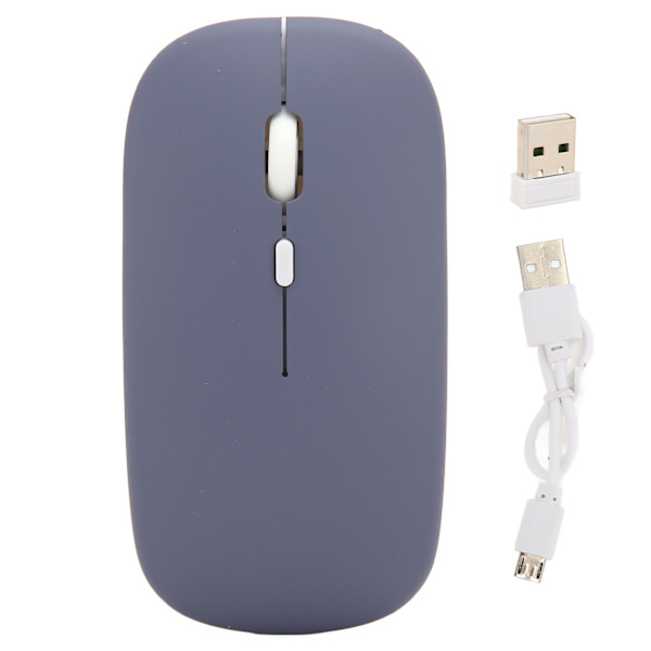 Trådløs USB-mus genopladelig støjsvag trådløs computermus til arbejde studie fritid lilla