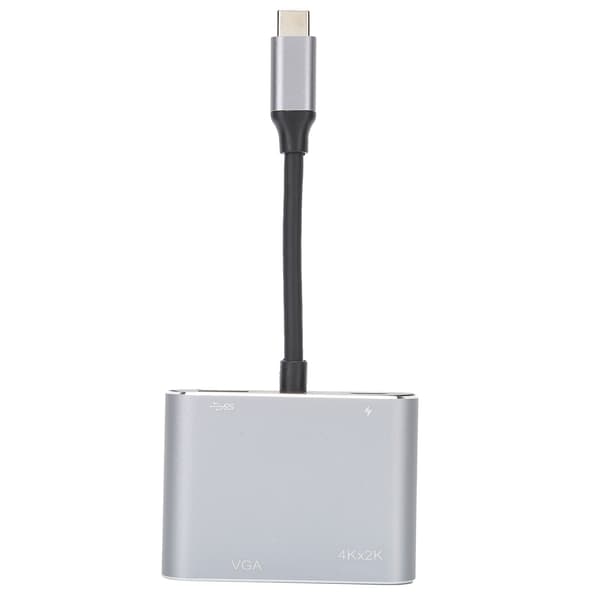 Alumiiniseos TYPE-C–USB-portti +HDMI+VGA+TYPE-C 4-in-1-sovitinlaite