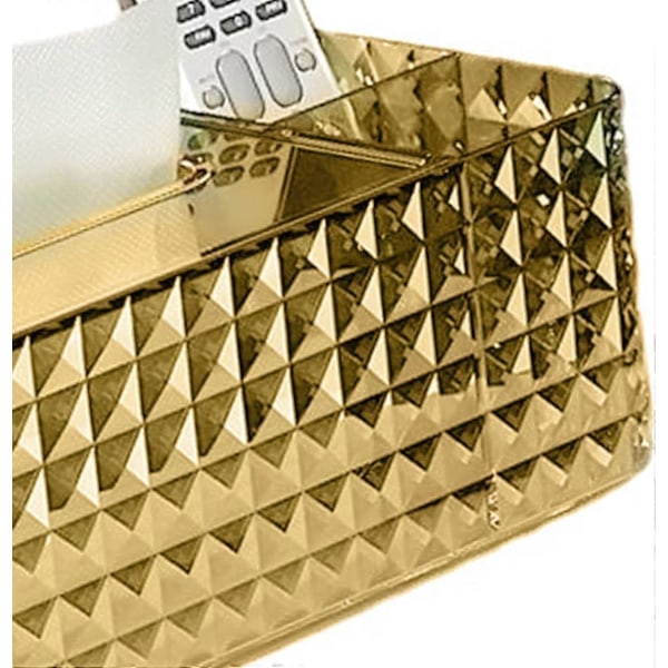 Servettbox, Multifunktionell Servettlåda Akryl (Guld)