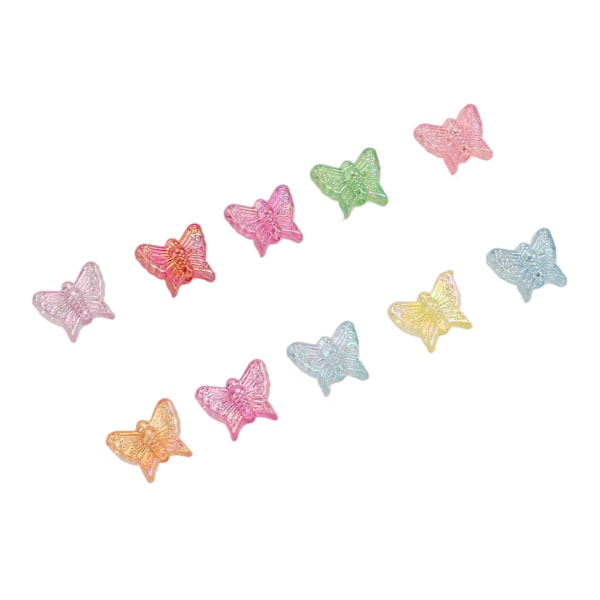 100 stk sommerfuglformede perler i plastmateriale, avslappende DIY-laging av fargerike håndverksperler til smykkefremstilling