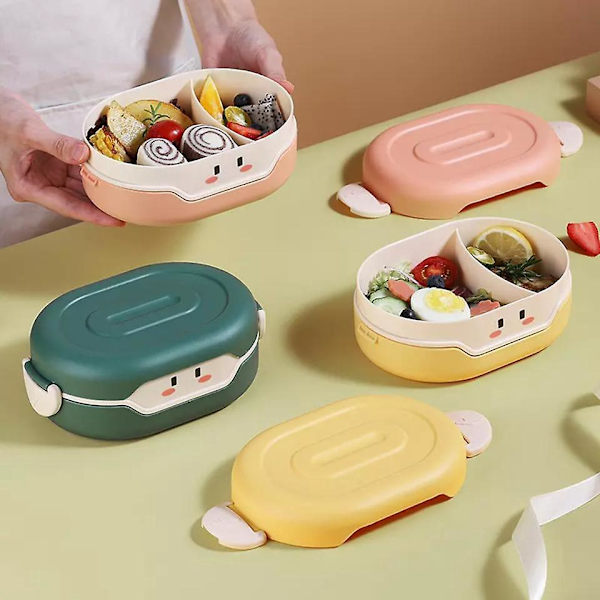 Lekk-sikker Bento Lunsjboks for Barn - 2 Rutenett Varmeisolasjonsdesign - Bærbar og BPA-fri - Mikrobølgeovnsikker Matlagingsbeholder