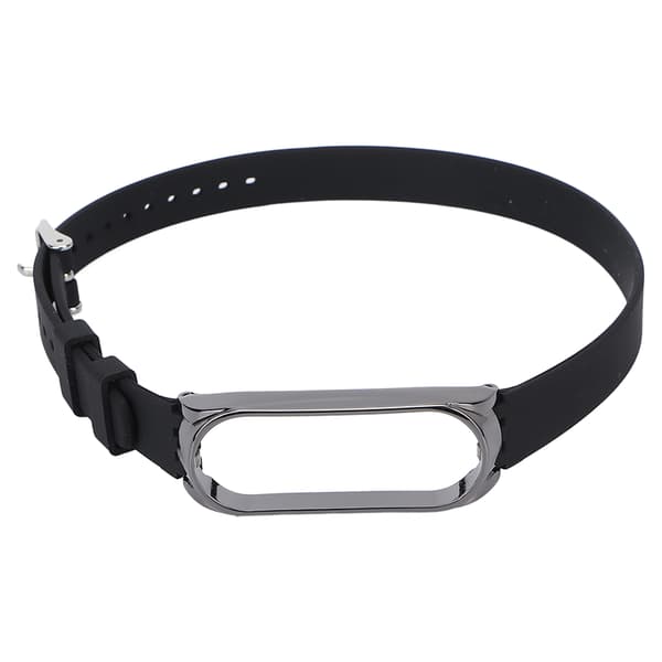Rem med metalspænde til Xiaomi Mi Band 6/5 NFC bløde silikone urarmbånd sort