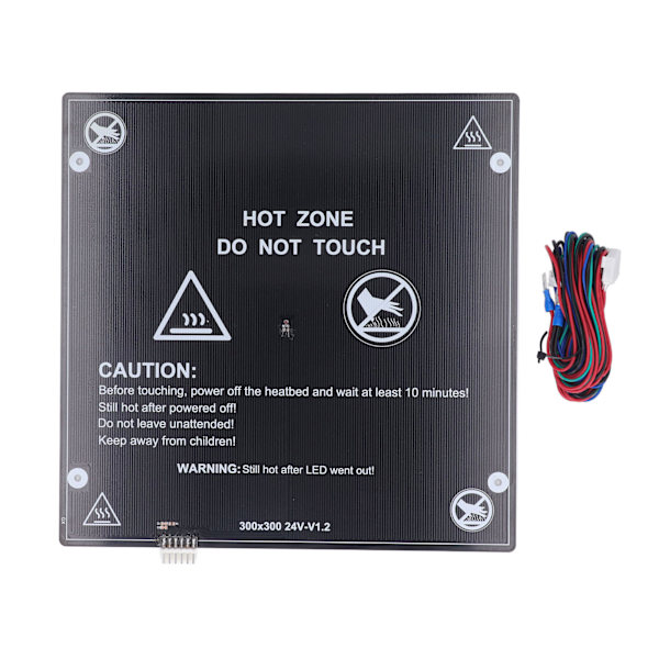 3D-printer aluminiumsubstrat med kabelopvarmet sengplatform til Artillery Genius DC24V 300x300x3mm
