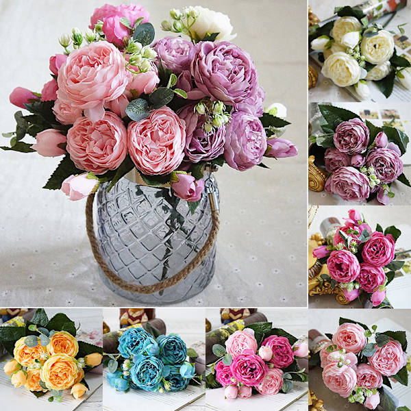 Philly Persiska rosor Simulering Blommor Falska blommor Hem Bröllopsfotografering Handgjord bukett